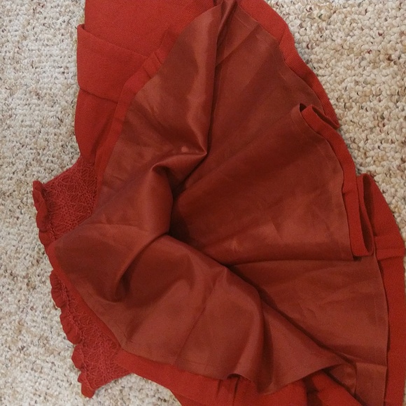 Size X's SNIDEL DOUBLE LAYERED RUFFLE HEM BOHO KAWAII SKIRT RED - Picture 8 of 16